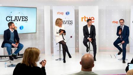 Javier Ruiz durante la rueda de prensa de 'Las Claves del Siglo XXI' en TVE