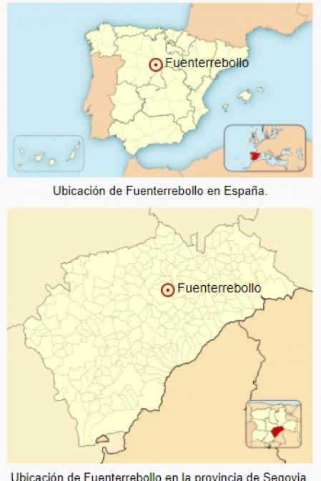 Localización de Fuenterrebollo, en Segovia  .