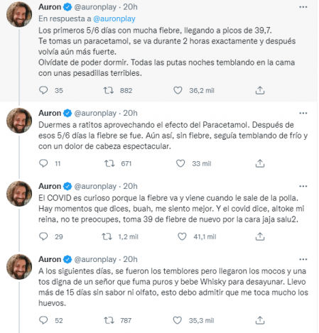 Captura del hilo de Twitter