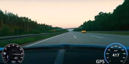 Momento de máxima velocidad alcanzado por el Bugatti