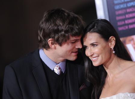 Ashton Kutcher and Demi Moore Kutcher attending the Premiere of Valentine's Day held at The Grauman's Chinese Theatre in Hollywood, Los Angeles, CA, USA on February 08,2010.