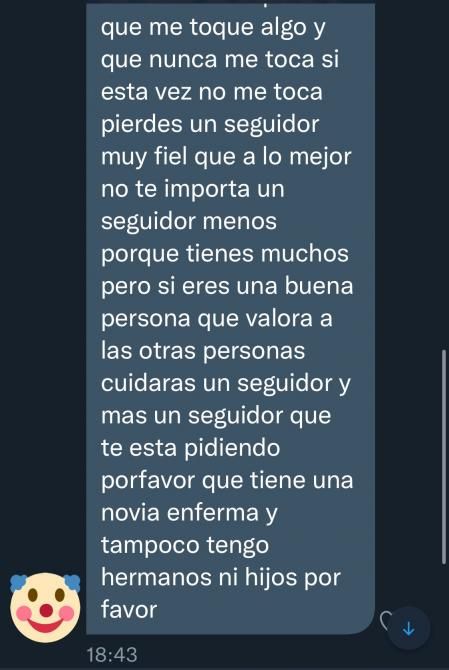 Captura de pantalla del final del mensaje