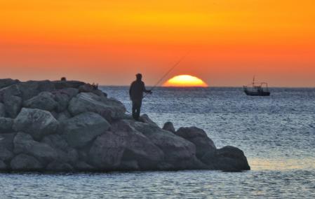 Primer sol de febrero en Fuengirola.