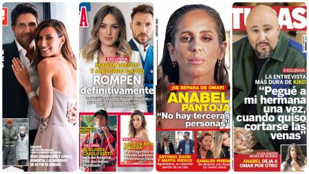 Ana Boyer y Verdasco, Antonio David y Marta Riesco, Anabel Pantoja y Kiko Rivera protagonizan las portadas