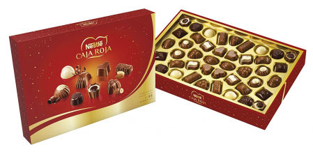 Caja Roja Bombones de Chocolate Nestlé