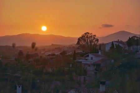 Atardecer con calima en Mijas.