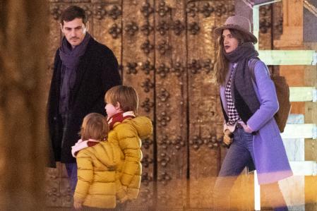 Soccer player Iker Casillas and journalist Sara Carbonero and her sons Lucas and Martin Casillas in Corral de Almaguer, Toledo in Monday 23 December 2019.