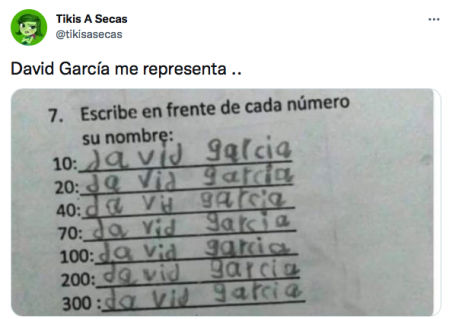 El enunciado que pide a los alumnos poner enfrente de cada número su nombre ha creado confusión