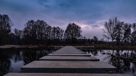 Amanecer en el Ter, en Manlleu.