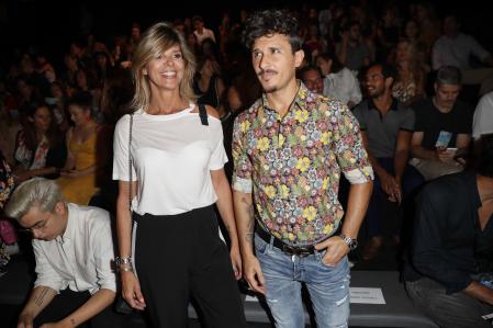 Presenter Arancha de Benito and Agustin Etienne at the front row of “AndresSarda” collection runway during Pasarela Cibeles Mercedes-Benz Fashion Week Madrid 2018, in Madrid, on Monday , 09 July 2018