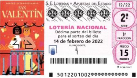 Décimo del sorteo extraordinario de San Valentín
