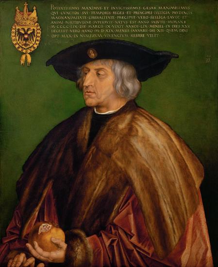 Retrato de Maximiliano de Austria realizado por Albrecht Dürer.
