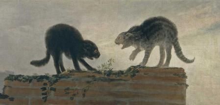 Detalle de 'Riña de gatos', de Goya