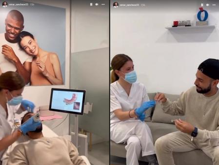 Omar Sánchez mostraba a sus seguidores su tratamiento dental.