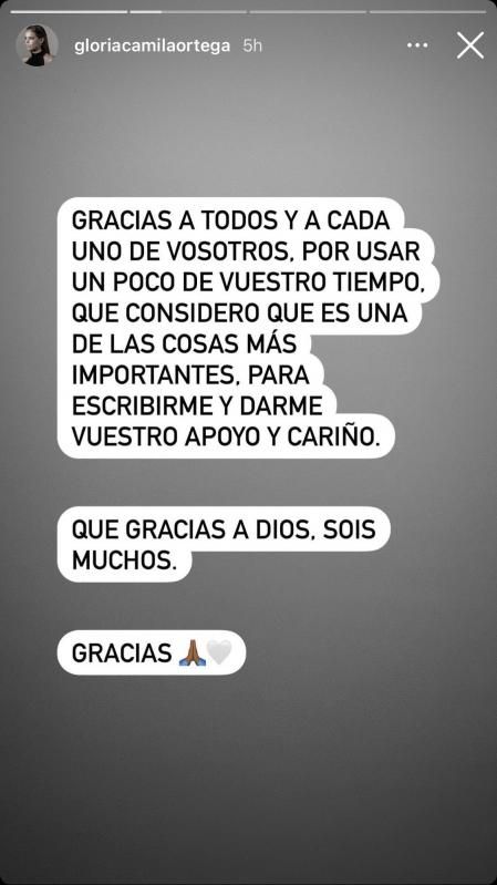 Gloria Camila se pronunció en su cuenta de Instagram
