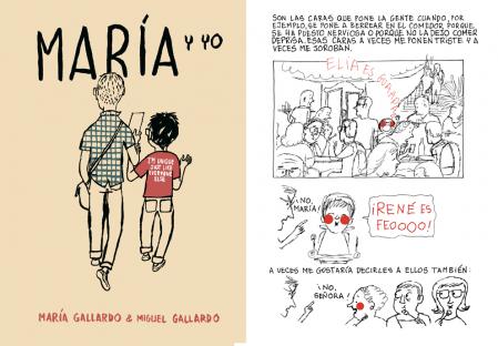 Portada y página interior de 'María y yo'