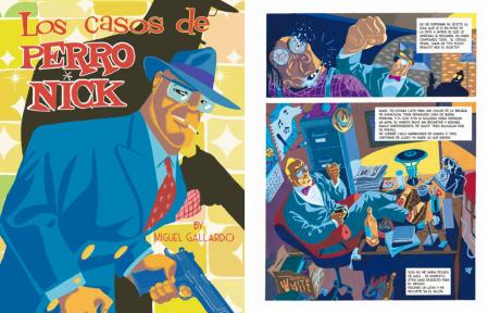 Portada y página interior de 'Los casos de Perro Nick'