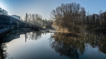 Mañana de cencellada en Manlleu.