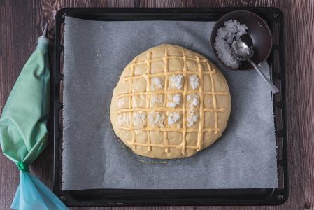 Tarta larpeira antes de ser horneada