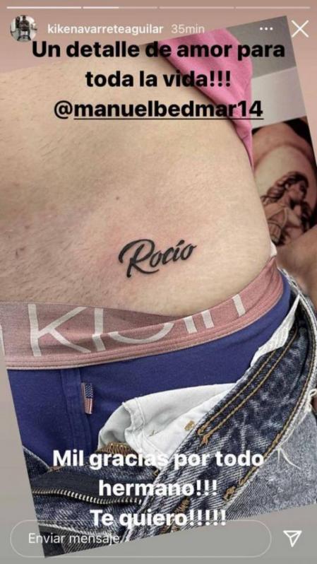 El tatuaje que se realizó Manuel Bedmar hace menos de un año.