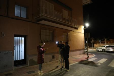 El portal de la casa del crimen de Pozuelo de Alarcón