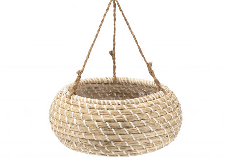 Macetero colgante de yute (interior o exterior)