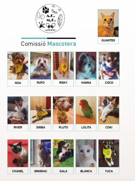 Comisión mascotera de la falla Arxiduc Carles-Músic Gomis en el Llibret Faller