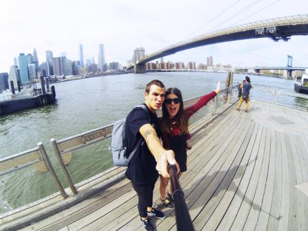 Dulceida junto a su expareja, Sergi Gómez en Nueva York, en 2014