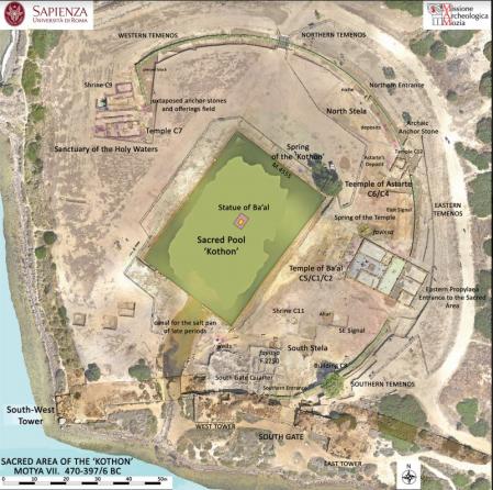 Plano del complejo religioso, uno de los más grandes de la época en el Mediterráneo