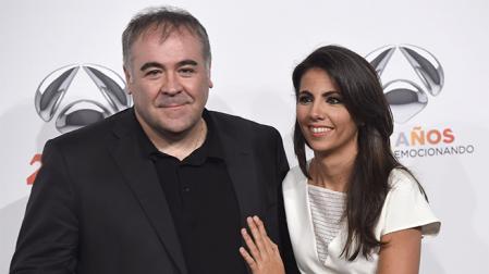 LOS PERIODISTAS ANTONIO GARCIA FERRERAS Y ANA PASTOR DURANTE EL 25 ANIVERSARIO DE LA CADENA 