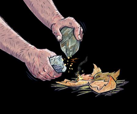 Ilustración de Ricaard Zaplana para el libro de Yuval Noah Harari