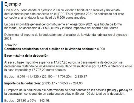 Un ejemplo de un alquiler con derecho a deducción