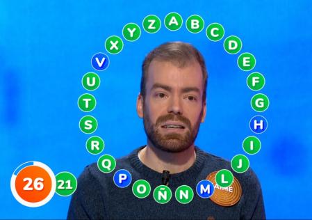 Jaime quedó relegado a la 'silla azul' la noche del martes, tras tres fallos en el Rosco.