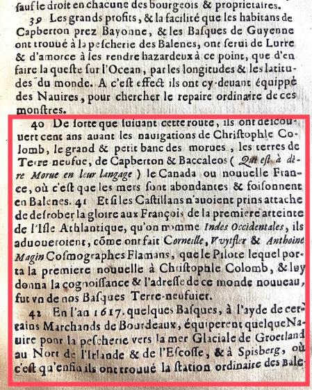 Parte del texto en la que se menciona la llegada de los vascos a América 