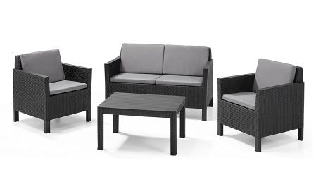 Conjunto de sofá y butacas de ratán Keter