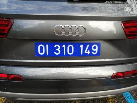 Matrícula de color azul perteneciente a un organismo Internacional&nbsp;