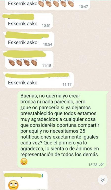 La madre que envió un mensaje quería devolverle el carácter meramente informativo al grupo de padres