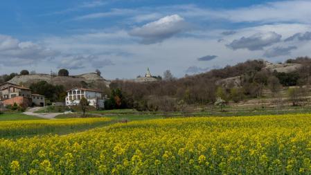 Paisaje de primavera en Manlleu.