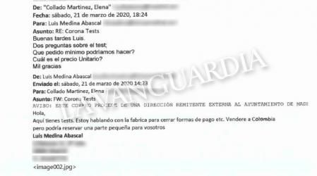 Correos electrónicos del 'pelotazo' de las mascarillas