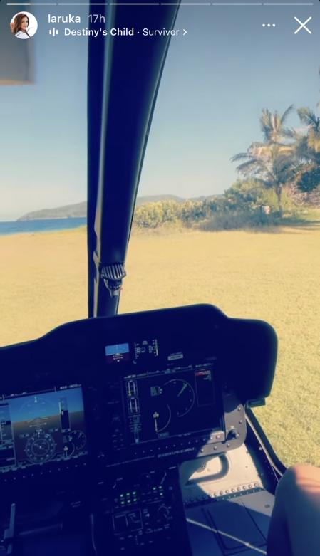 La presentadora también ha mostrado imágenes de las pruebas del helicóptero