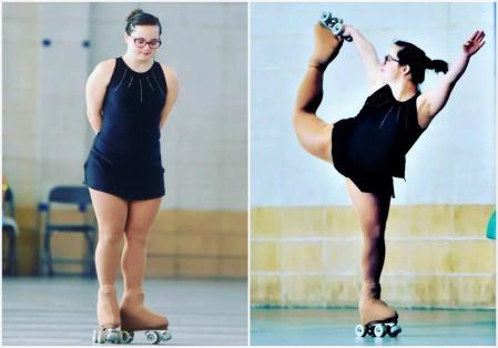 La deportista, en acción