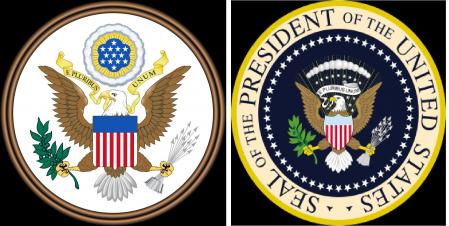 El águila calva ha sido incorporada en diversos escudos y emblemas de Estados Unidos  .