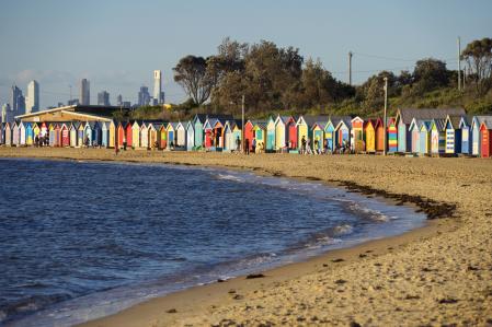 Brighton beach es conocida por su colorido