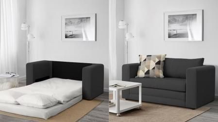 Sofá cama de 2 plazas ASKEBY en gris oscuro