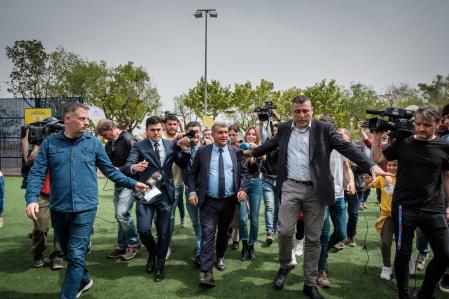 Laporta no ha querido atender a los periodistas después de la inauguración del Cruyff Court de Constantí