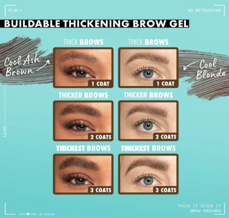 Resultados de cómo quedan las cejas con el gel de NYX Professional Makeup