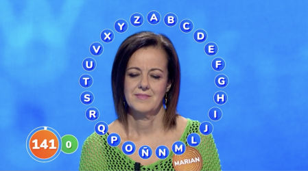 Marian se aproximó hasta situarse a tres aciertos de Orestes, pero se quedó sin opciones al cometer su tercer error en la letra 'Z'.