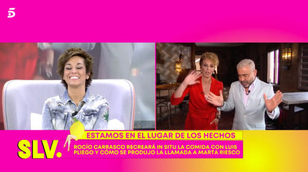 Rocío Carrasco y Jorge Javier Vázquez recrean la llamada de Luis Pliego con Marta Riesco