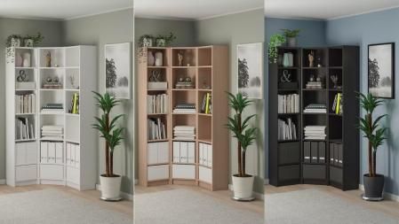 Módulo de tres librerías esquinero BILLY COMB