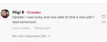 Anuncio de nuevo trabajo